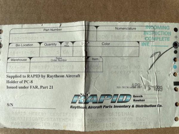 Beechcraft Piston Aircraft Exhaust Pipe Lock Tabs. New Old Stock - part number 102-950021-1 (view 5)