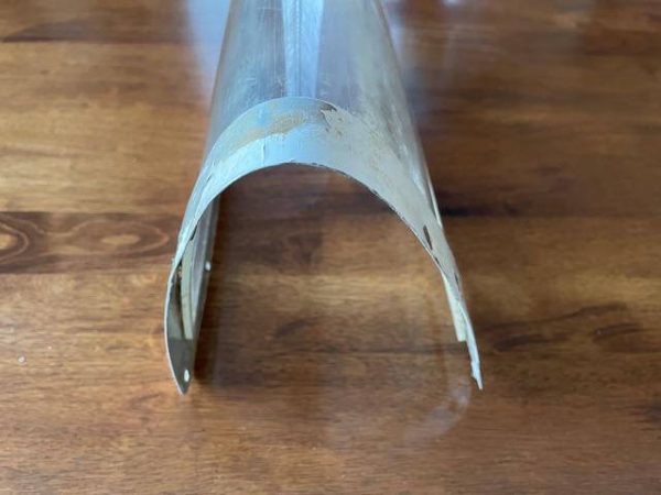 Cessna 180, 182, 185, 210 Left Wing Mounted Landing Light Retainer & Window. Used - part number 0722100-3 (retainer) (view 2)
