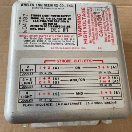 Whelen A413A 28 Volt Strobe Light Power Supply.  Used.