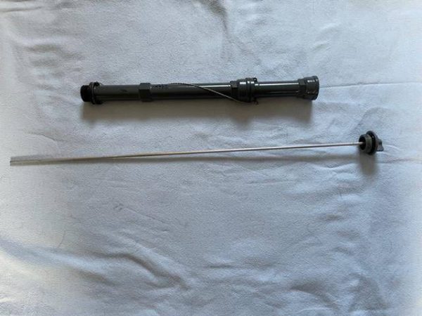 Lycoming O 320- 8 Quart Oil Dip Stick and Tube Assembly With 5" Extension. As Removed - part number 56C23075 (oil tube)