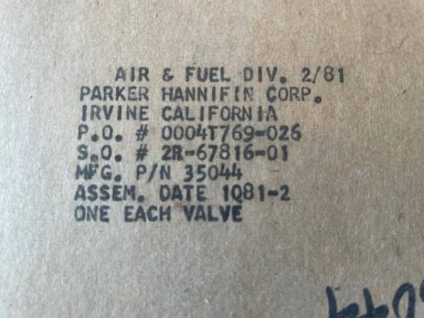 Beechcraft H&E/Parker-Hannifin HE-702A/35044 Ball Valve. New Old Stock - part number 35044 (view 5)
