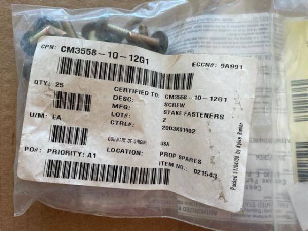 Cessna Screws. New - part number CM3558-10-12G1 (view 1)