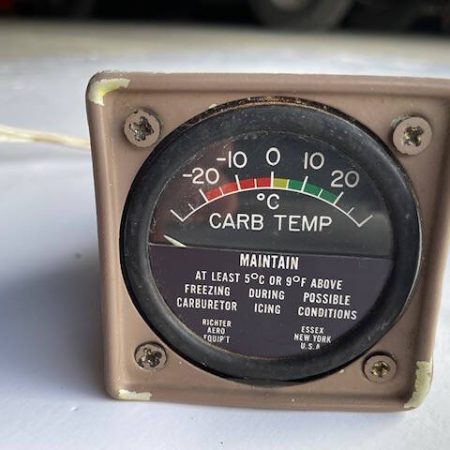 Cessna 182E Thru 182G Richter Aero Carburetor Air Temperature Gauge.  Used.