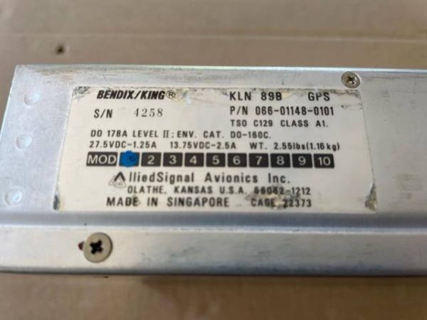 King KLN 89B Moving Map IFR GPS. Serviceable Tag. Used - part number KLN (89B) (view 3)