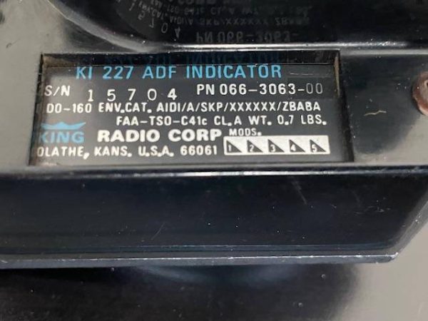 King KI-227 ADF Indicator. Used - part number 066-3063-00 (view 3)