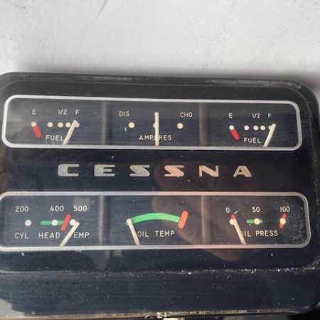 Cessna 182E Thru 182G Engine & Fuel Gauge Instrument Cluster.  Used.