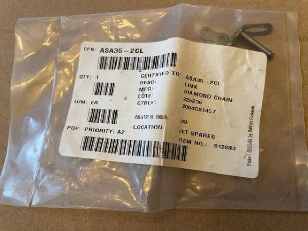 Cessna Citation Roller Chain Connecting (Master) Link. New Old Stock - part number ASA35-2CL (view 1)