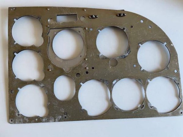 Cessna 182 & 210 LEFT Shock Mounted Instrument Panel. Black Metal, Used - part number 0713621-2 (view 3)