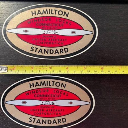 Hamilton Standard Decals. New Old Stock - part number W1284G (model #)