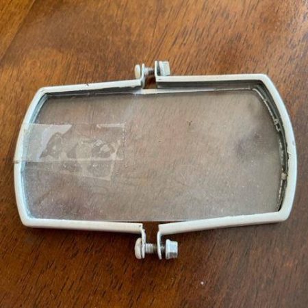 Glass In Metal Frame.  No Idea What It Is For?  Used.