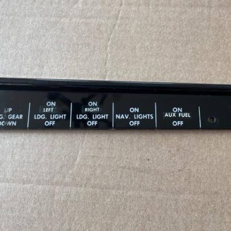 Beechcraft Piano Switch Identifier Bezel.  Used.