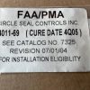 Bombardier Challenger 300 Series/King Aerospace STD Rubber Packing Grommet. PN 4011-69. New Old Stock - part number 4011-69: (91816) (view 1)