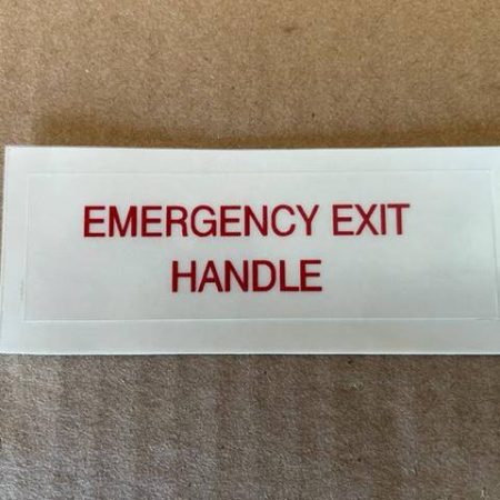 Cessna Placard "Emergency Exit Handle". New - part number 5111566-5