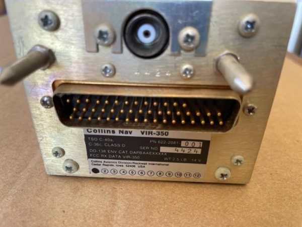Collins VIR-350 Navigation Receiver. Serviceable Tag. Used - part number 622-2081-001 (view 2)