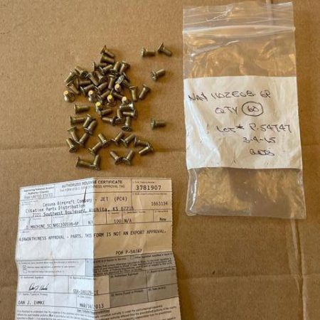 Bombardier Global And Cessna Citation X Stainless Steel Screws, 3/8" New.