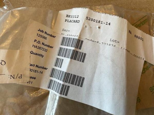 Cessna 340 Door Lock Indicator Placard. New - part number 5200181-14 (view 3)