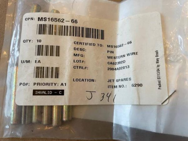 Cessna Citation 550 Slotted, Tubular Spring Pin. New - part number MS16562-66 (view 1)