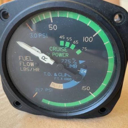 Twin Cessna Dual Fuel Flow Gauge. Repaired. Used - part number C662020-0114