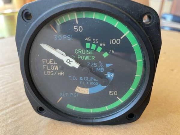 Twin Cessna Dual Fuel Flow Gauge. Repaired. Used - part number C662020-0114