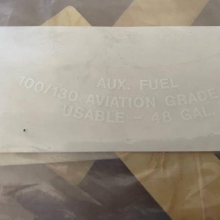 Cessna Placard "100/130 Aviation Fuel Aux Fuel Useable 48 Gallons. New - part number 5026015-2