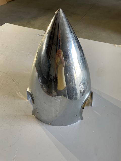 Cessna 206 & 210 Hartzell 3-Blade Spinner & Aft Bulkhead. Used - part number 1250419K200 or 1250419-2 or C-4586P (Hartzell dome #) or C-4583-3P (aft bulkhead) (view 4)