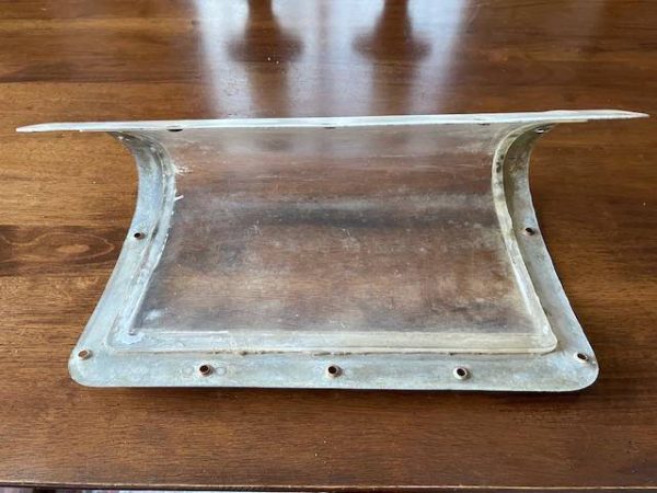 Cessna 180, 182, 185, 210 Left Wing Mounted Landing Light Retainer & Window. Used - part number 0722100-3 (retainer) (view 3)