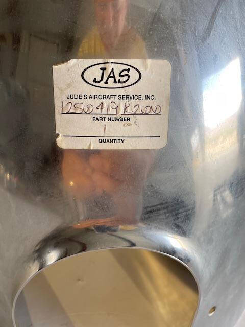 Cessna 206 & 210 Hartzell 3-Blade Spinner & Aft Bulkhead. Used - part number 1250419K200 or 1250419-2 or C-4586P (Hartzell dome #) or C-4583-3P (aft bulkhead) (view 1)