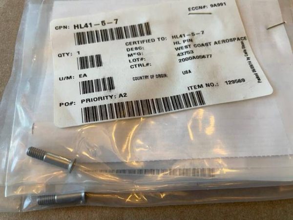 Cessna Citation Hi-Lok, Countersunk, Iron Pin. PN HL41-5-7. New - part number HL41-5-7