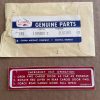 Cessna 205, 206, 207 Cargo Door Emergency Exit Placard. New Old Stock - part number 1205058-2