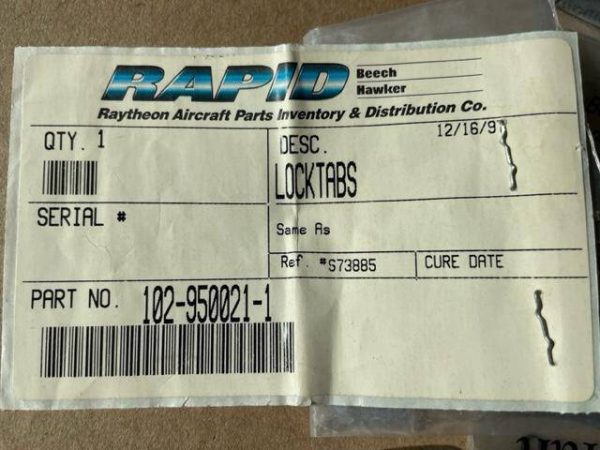 Beechcraft Piston Aircraft Exhaust Pipe Lock Tabs. New Old Stock - part number 102-950021-1 (view 4)