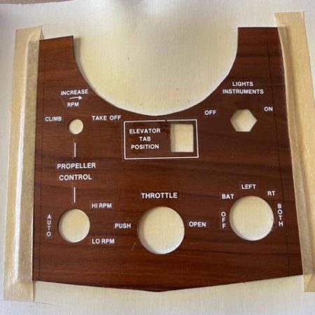 Beechcraft Bonanza Instrument Panel Wood Faccia.  New Old Stock.