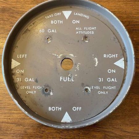 Cessna 182 Fuel Selector Cup And Selector Placard. Used - part number 0511198 (Cup)