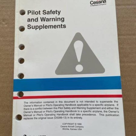 Cessna Pilot Safety And Warning Supplements.  Used.