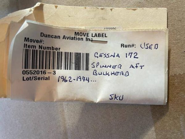 Cessna P172D Powermatic & Cessna 175C McCauley Constant Speed Spinner Aft Bulkhead assembly. New Old Stock - part number 0552016-3 (view 4)