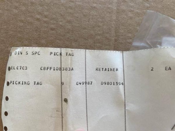 Alternator Thru Bolt Retainer. New Old Stock - part number C8FF10B383A (view 2)