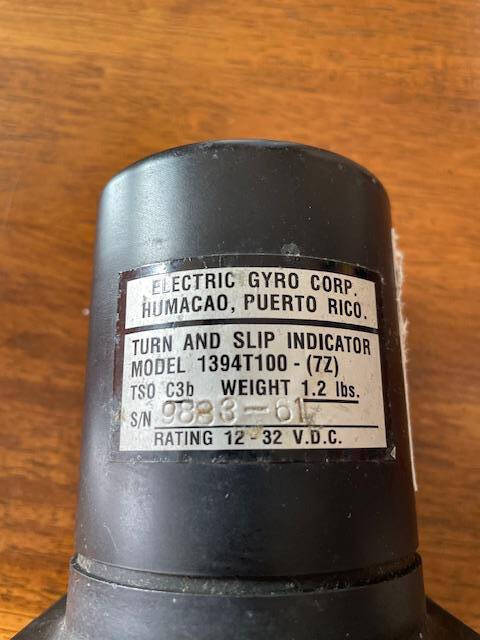 Electric Gyro Corp Turn & Slip Indicator. 12-32 VDC. Used - part number 1394T100-7Z (view 4)