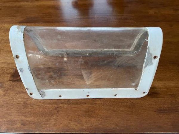 Cessna 180, 182, 185, 210 Left Wing Mounted Landing Light Retainer & Window. Used - part number 0722100-3 (retainer) (view 1)