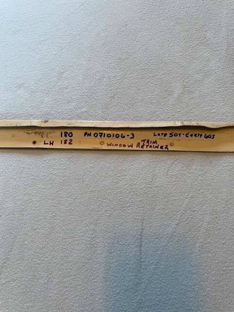 Cessna 182 Left Hand Rear Window Frame With Inside Lower Retainer. Used - part number 0710107-3 (C-182 window frame) (view 2)