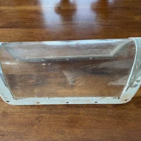 Cessna 180, 182, 185, 210 Left Wing Mounted Landing Light Retainer & Window. Used - part number 0722100-3 (retainer)