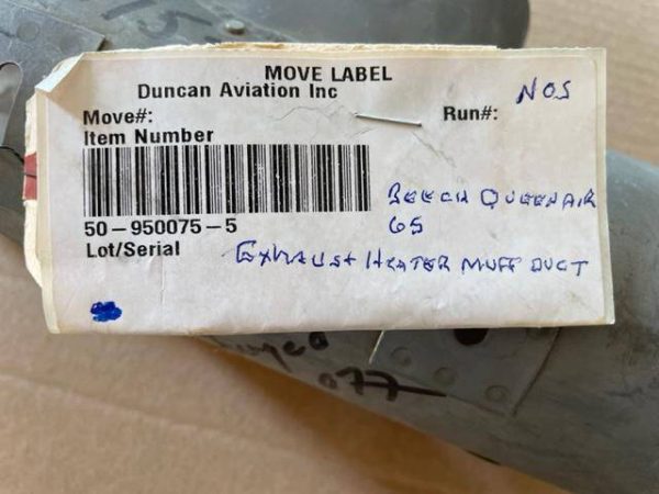 Beechcraft QueenAir 65 Exhaust Heater Muff Duct. New Old Stock - part number 50-950075-5 (view 5)