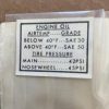 Cessna 210 Map Compartment Engine Oil And Tire Pressure Decal. New Old Stock