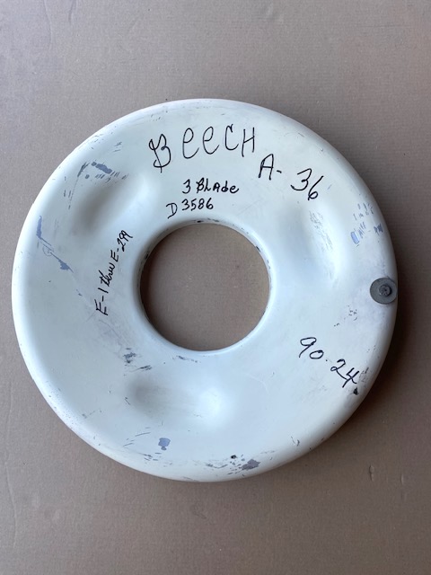 Beechcraft Bonanza McCauley 3-Blade Spinner Aft Bulkhead. Used - part number D3586