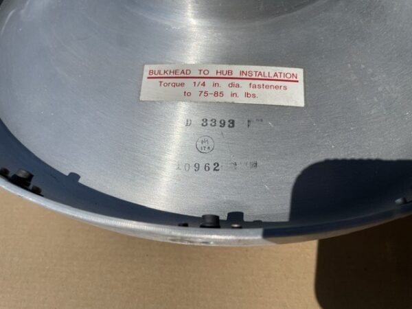 Beechcraft Bonanza McCauley 2-Blade Spinner Aft Bulkhead. New Old Stock - part number D3393 (view 6)
